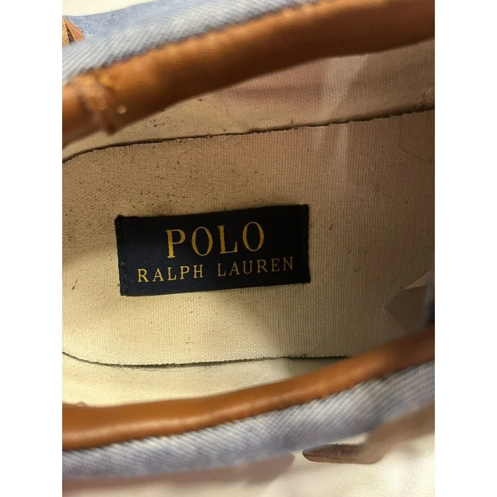 Vintage Ralph Lauren POLO Vaughn Low Top Blue Sneakers Lace-up Boat Shoes 8.5